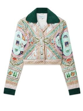 Casablanca Le Labyrinthe Quilted Cropped Jacket US4